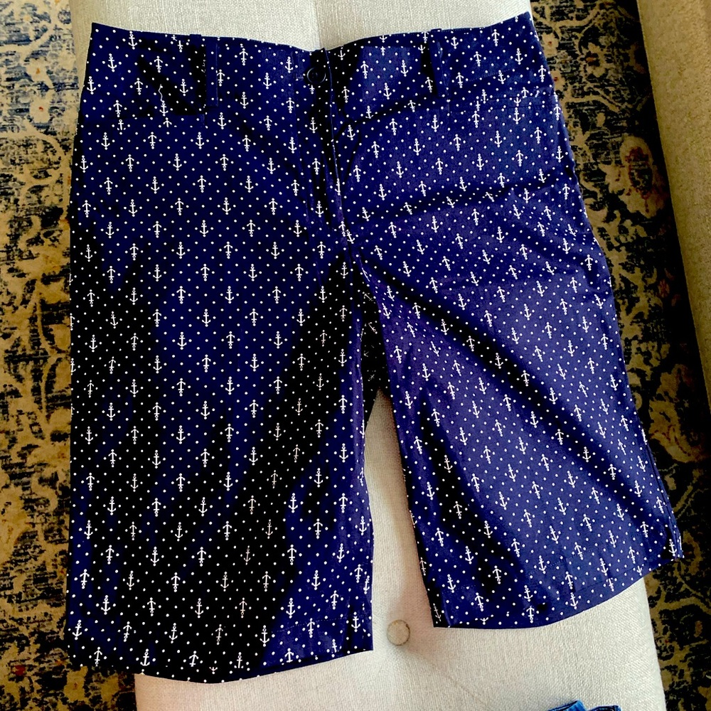 Talbots preppy blue nautical bermuda shorts. Size 6.